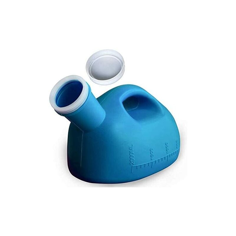 Ikodm - Urinoir hommes avec couvercle Tasses à urine anti-éclaboussures de grande capacité de 2000 ml/66 oz pour l'hôpital, l'incontinence, les