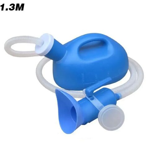 Urinoir portable (1,3 m) 2000 ml avec tuyau d'extension pour hommes et femmes, urinoir de voyage en extérieur, idéal pour le camping et les voyages.