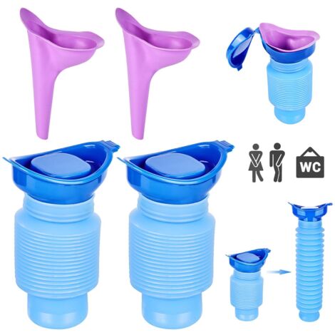 Urinoir Portable 750 ML, Urinoir Rétractable, Urinoir Femme, Bouteille d'urine, Personnel Mobile Toilette Pot, Urinoir d'urgence rétractable , Randonnée, Activités de Plein Air et Plus - Bleu