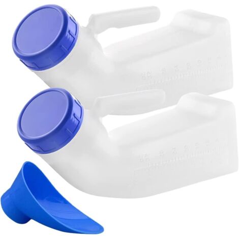 Urinoir pour Homme Et Femme, 2 Pièces Urinoirs de Toilette Portables, 1000ML Urinoir Toliet Pour Hommes Et Femmes, Camping Portable Toilette Bouteille, Pour Voiture, Pour Camping Outdoor