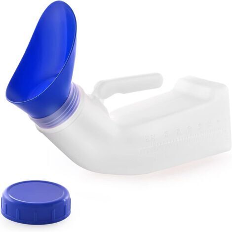 Urinoirs unisexes en plastique pour homme et femme avec bouchon à vis anti-déversement, urinoirs de toilette portables parfaits pour les voyages en voiture, en plein air