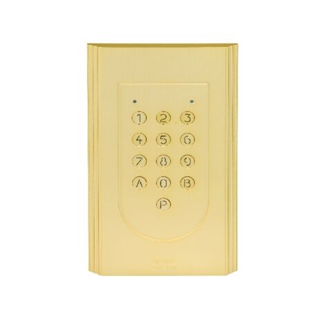 Urmet – Clavier électronique à codes 20 touches rétro-éclairées – Aluminium doré – Alimentation 12V – Indice de protection IP54 – Système antifraude - CCLD4