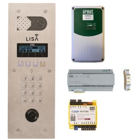 Urmet – Interphone vidéo 2 fils avec vision nocturne – Compatible avec tous types de câblage – Pour maisons et appartements – Pack de 1 unité