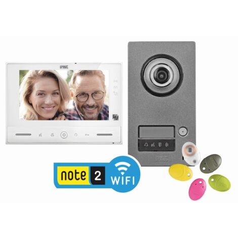 Urmet – Interphone vidéo WIFI avec caméra couleur grand angle – Vision nocturne – Alimentation filaire – Installation murale ou encastrée