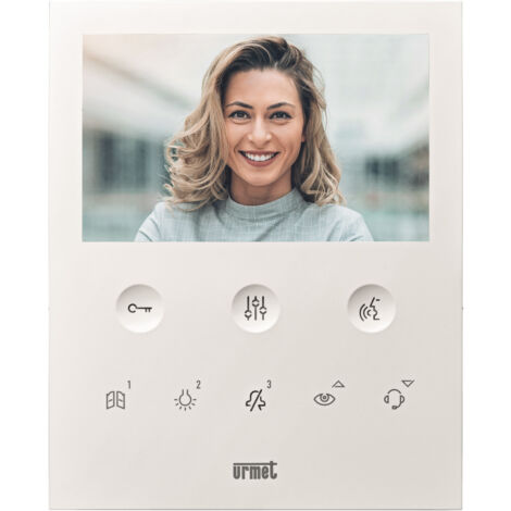 Urmet – Moniteur d'interphonie mains-libres 5" – Écran couleur – Commandes gestuelles – Compatible 2VOICE – Installation facile