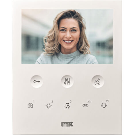 Urmet – Moniteur d'interphonie mains-libres 5" – Écran couleur – Commandes gestuelles – Compatible 2VOICE – Installation facile