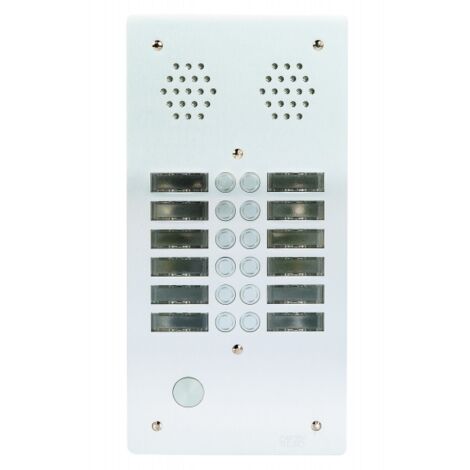 Urmet – Plaque aluminium 6mm 2r 12bp – Protection interphone et visiophone – Résistante aux intempéries – Pour installation extérieure