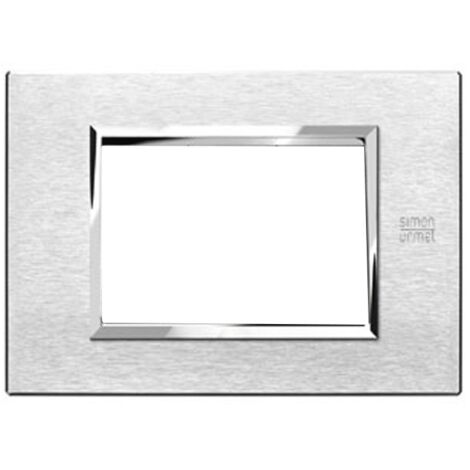 Urmet Simon Nea placca 3 moduli colore alluminio 13903.AS