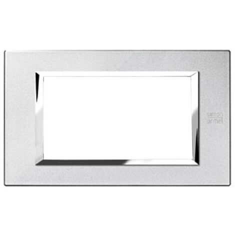 Urmet Simon Nea placca 4 moduli colore argento mercurio 13904.AM