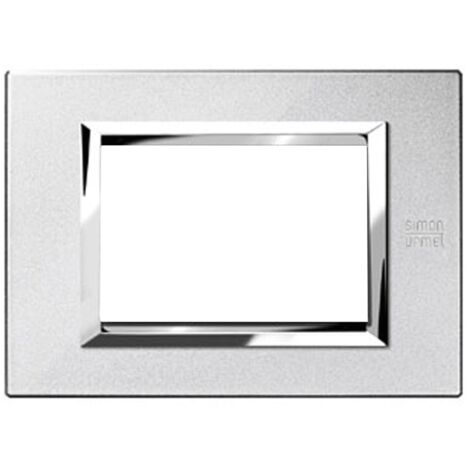 Urmet Simon Nea plaque 3 modules couleur argent mercure 13903.AM
