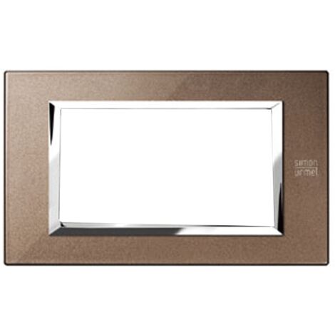 Urmet Simon Nea plaque 4 modules bronze brillant 13904.BL