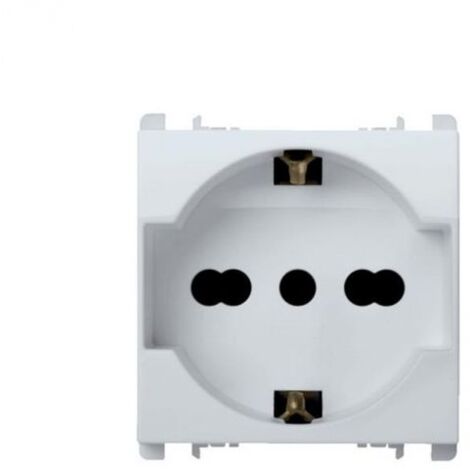 Urmet Simon Nea Presa universale P40 2 moduli 2P+T 16A-250V bianco - 10310N/2.B