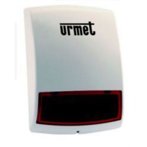 Urmet – Sirène d'alarme extérieure avec flash – Alimentation 4 batteries 1,5V – Volume 110 dB – IP56 pour utilisation extérieure – Communication radio bidirectionnelle