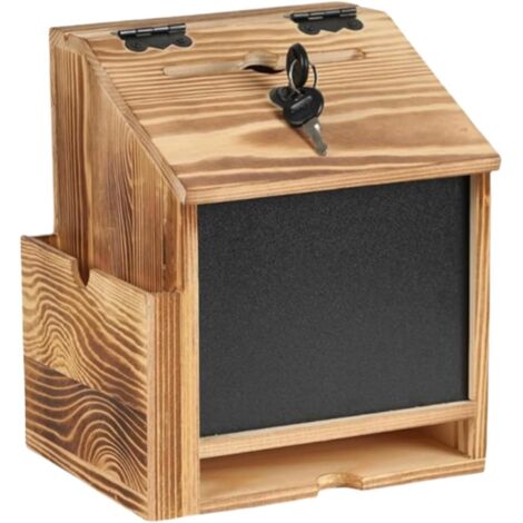 Urne de choix Boîte à dons en bois avec serrure et