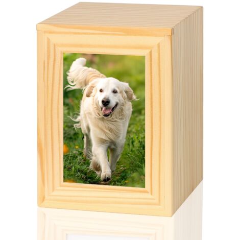 Urne funéraire en bois pour animaux de compagnie, boîte commémorative pour animaux de compagnie, avec cadre photo, urne pour chien ou chat, urne pour chat
