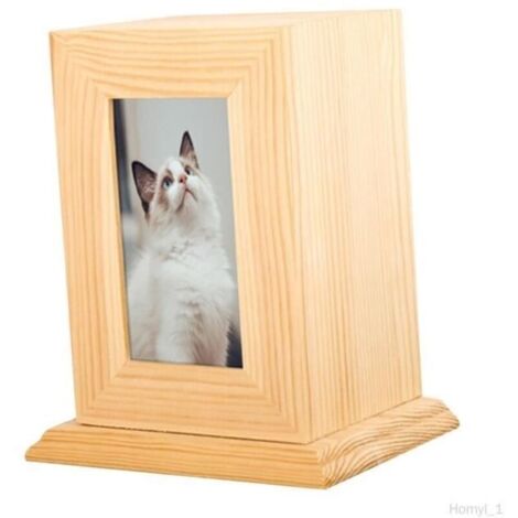 Urne funéraire pour animaux de compagnie, urnes en frêne pour chiens, cercueil, souvenir, funéraire, cadre photo Bois clair