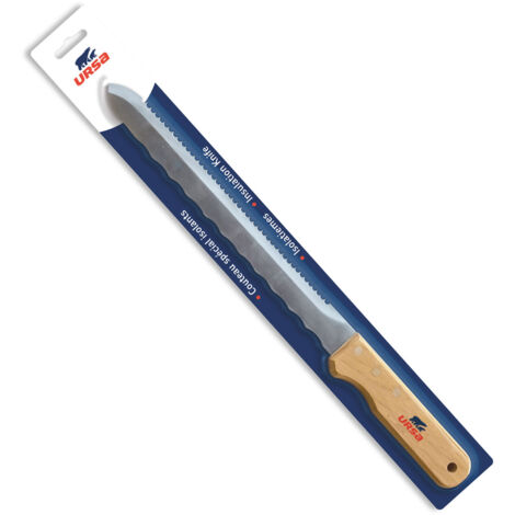 Ursa – Couteau à découper laine de verre 30 cm – Lame en acier haute résistance – Découpe efficace avec petites dents – Manche antidérapant