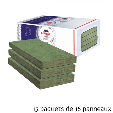 Ursa – Pack de 15 panneaux laine de verre acoustique 11.52 m² – Épaisseur 45 mm – Coefficient R 1.1 – Isolation optimale pour espaces confinés