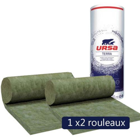 Ursa – Pack de 2 rouleaux laine de verre non revêtue 150mm – Isolation thermique et acoustique – Largeur 565mm – Longueur 4050mm – Valeur R 4.25