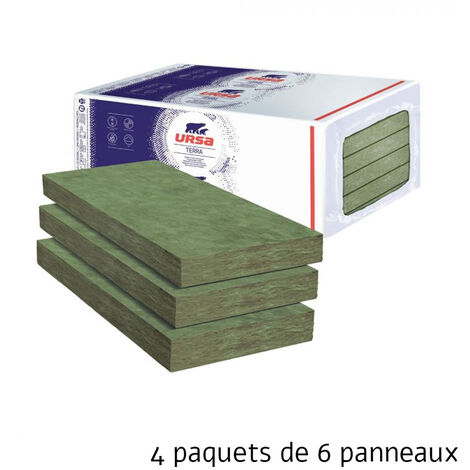 Ursa – Pack de 24 panneaux laine de verre 96 mm – Surface totale 19.44 m² – Coefficient R 3.00 – Panneaux semi-rigides densifiés - P0052