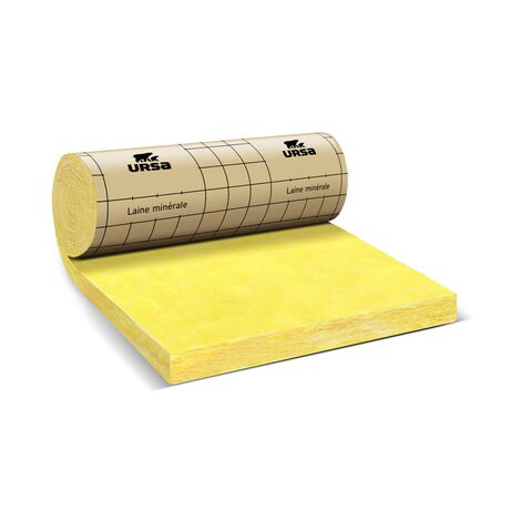 Ursa – Panneau d'isolation en laine de verre 810x120cm – Épaisseur 75mm – Performance thermique R=2,11 m².k/w – Protection au feu