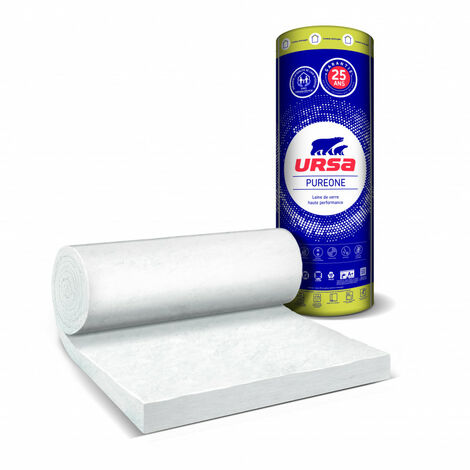 Ursa – Panneau isolant en laine de verre 1,2m x 4,05m – Surface 4,86m² – Semi-rigide pour isolation thermique et acoustique - PURE 35 QN EP