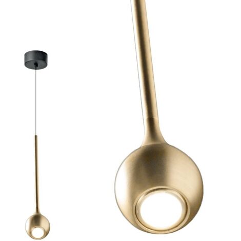 URSULA S/P - SOSPENSIONE LED ORO CON ROSONE 3000K 255LM 5W