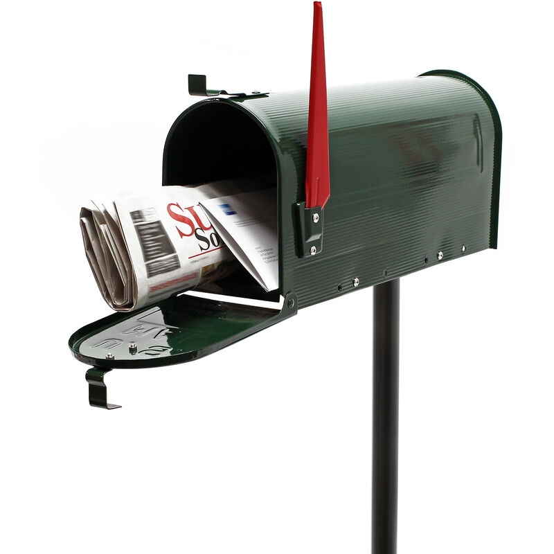 US Mailbox Briefkasten Amerikanisches Design grün mit passendem Standfuß