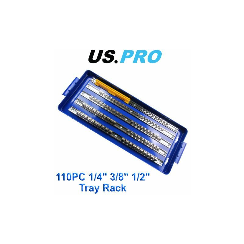 US PRO 110pc 1/4 3/8 1/2 Socket Storage Tray Rack 1494