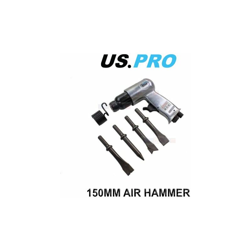 150mm Air Hammer Chisel With 4 Chisels 8594 - Us Pro
