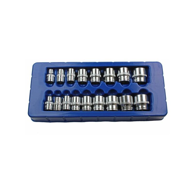 US PRO 17pc 3/8 dr Shallow Sockets Set, Socket 6 Point 8-24mm 1376