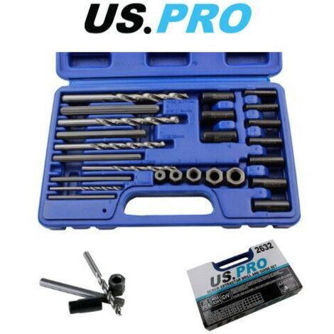 US PRO 25PC Screw Extractor Drill & Guide Set 2632