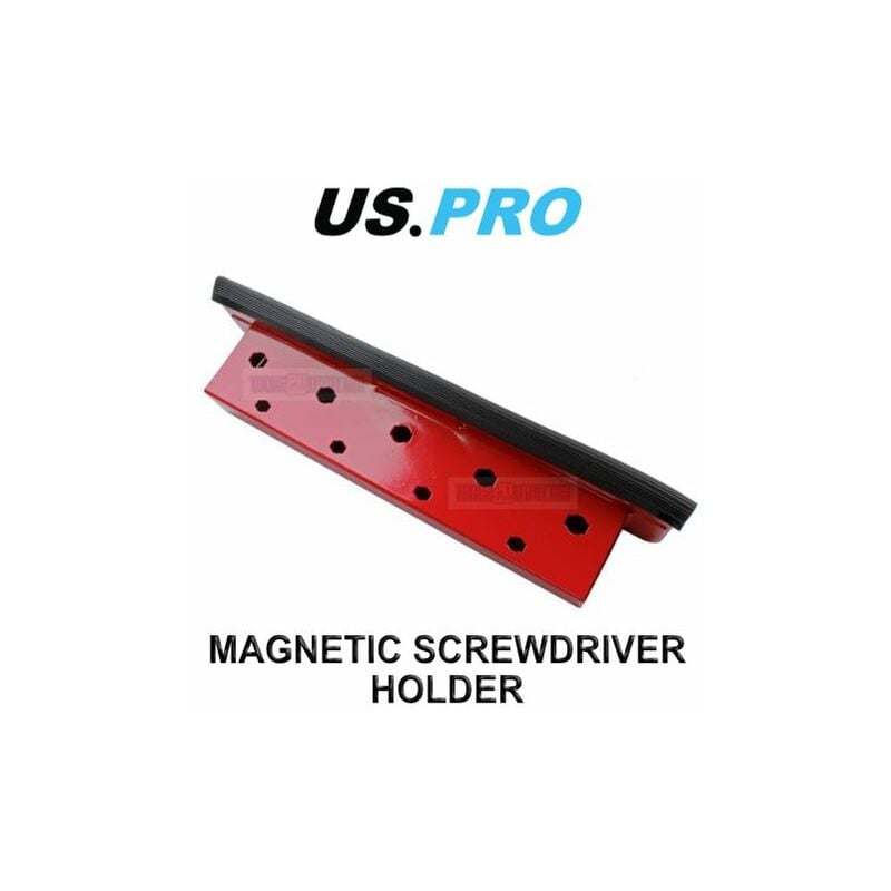 US PRO Tools 290mm 9 Hole Steel Magnetic Screwdriver Holder 6732