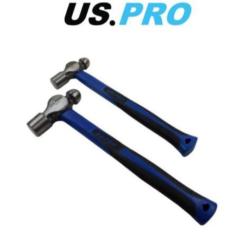 US PRO 2pc Ball Pein Peen Hammers Set 16 & 32oz TPR Rubber Grip Handle 3375