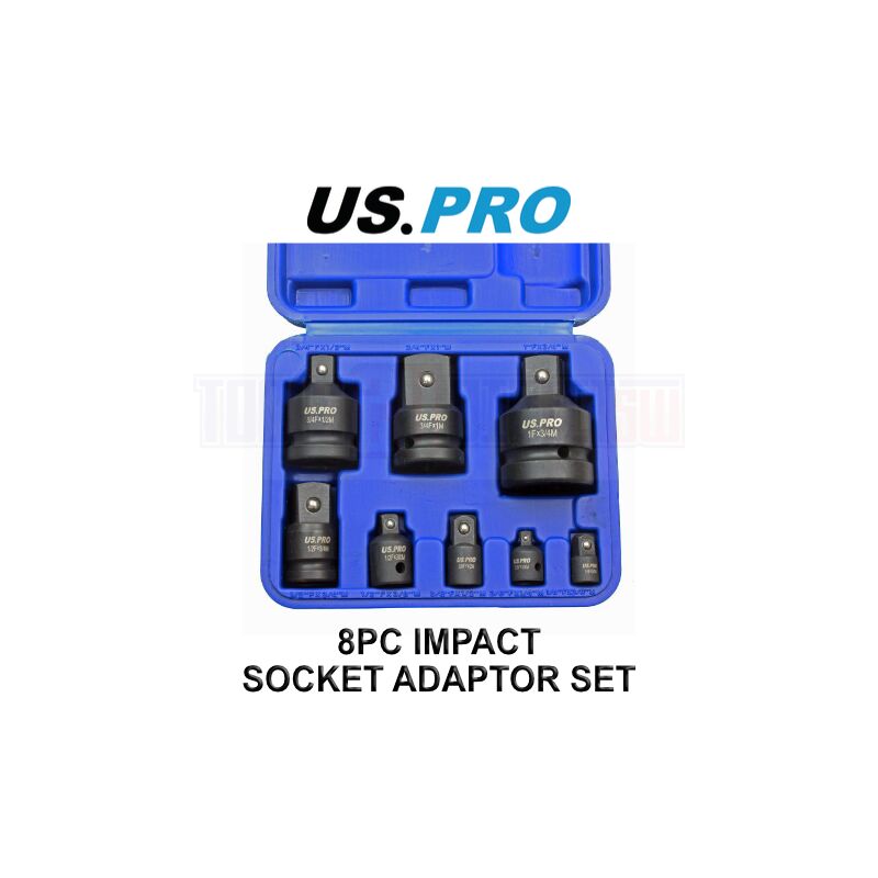 US PRO Tools 8pc Impact Adaptor Set, Reducer for Sockets, Wrench 3477