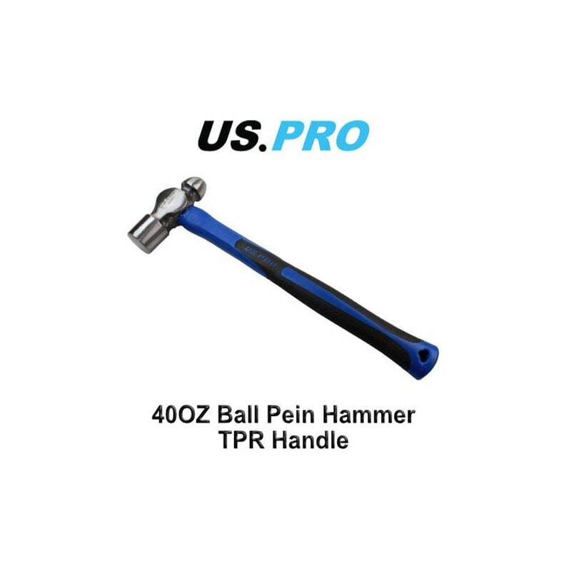 Us Pro - 40OZ Ball Pein Hammer With tpr Handle Mechanics / Engineers 3301