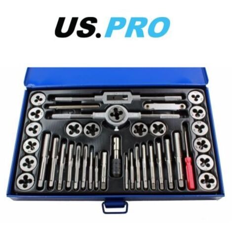 US PRO 40PC TAP AND DIE SET METRIC WRENCH CUTS M3-M12 BOLTS ENGINEERS KIT 2620