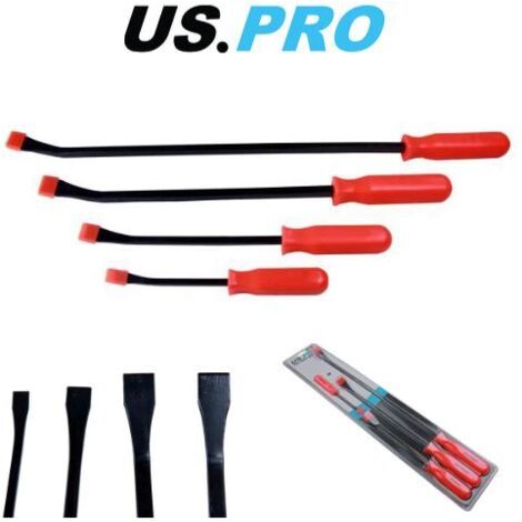 US PRO 4pc PRY BAR LEVER SET 200mm 300mm 450mm 600mm Wrecking Crowbar 6725