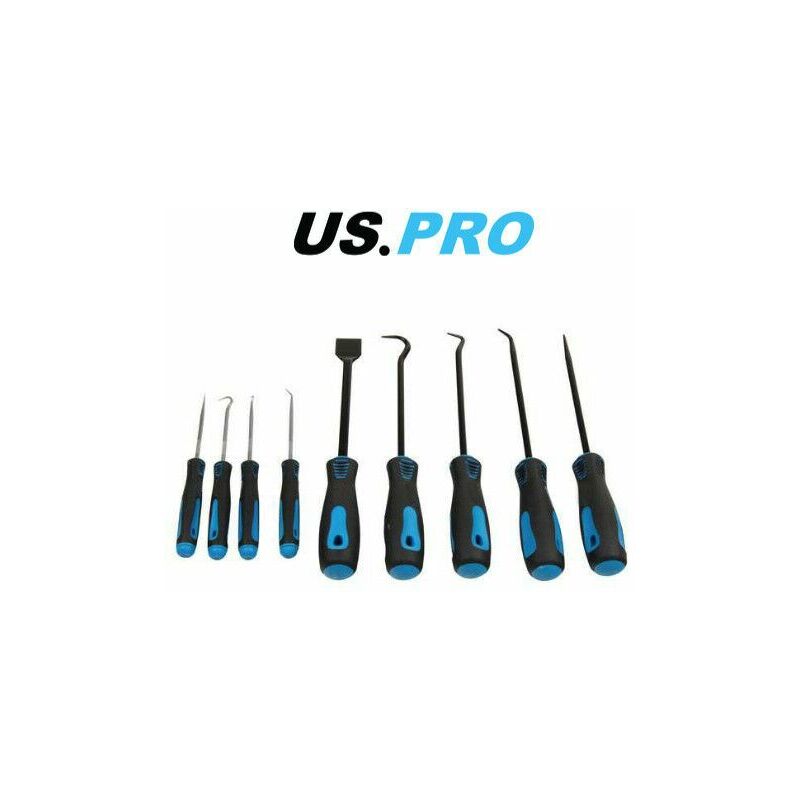 Us Pro - 9pc Heavy Duty Pick & Hook Set - Scraper & Hook Set 5035