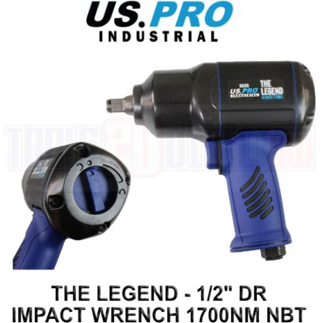 US PRO AIR IMPACT WRENCH 1/2"" DRIVE 1700NM 1250 FT LB PROFESSIONAL TORQUE 8608