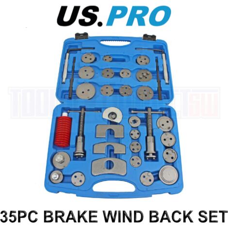US PRO Brake Wind Back Tool Car Disc Brake Caliper Piston Rewind Kit 35pc 6266
