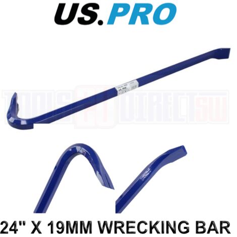 US PRO CROW BAR WRECKING BAR 24"" 600MM PRY BAR NAIL REMOVER CROWBAR TOOL 6880