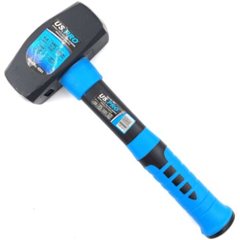 US PRO Hammer 1.8kg 4lb TPR Handle Sledge Club Lump Rubber Grip 4501 Heavy Duty