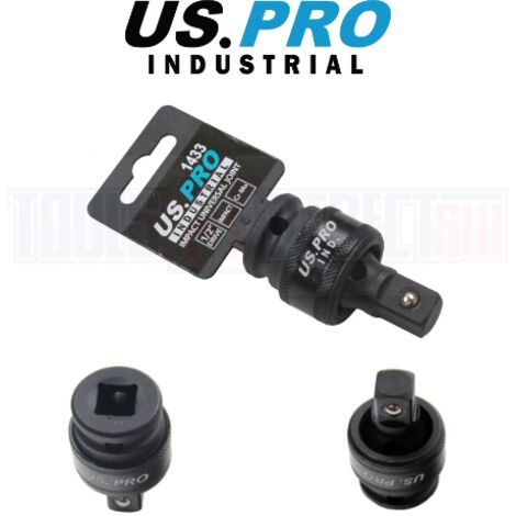 US PRO INDUSTRIAL 1/2" DR Universal Impact Socket Joint Wobble Swivel Adaptor
