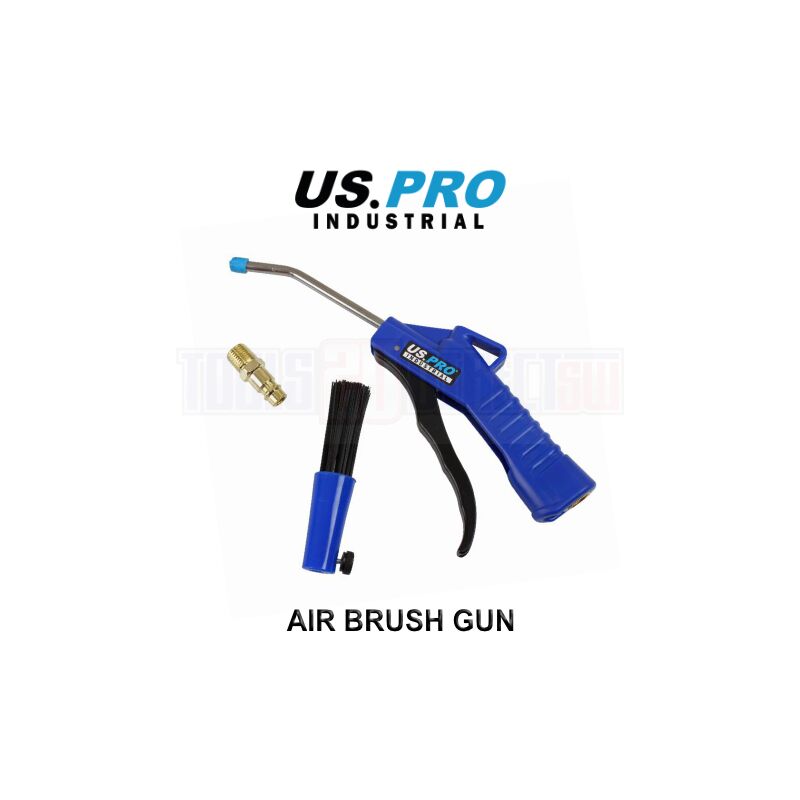 Us Pro Industrial - Air Blow Dust Gun With Brush Compressed Air Duster Tool 8606