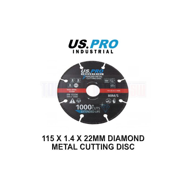 Us Pro Industrial - Diamond Metal Cutting Discs 115 x 1.4 x 22mm 9144