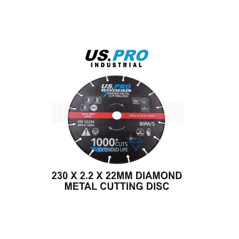 Us Pro Industrial - Diamond Metal Cutting Discs 230 x 22 x 2.2 mm 9145