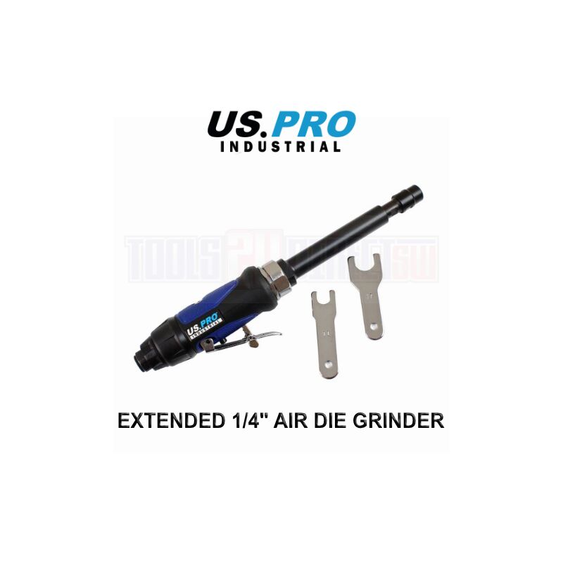Us Pro - Industrial Extended Air Die Grinder Long Reach Shaft 1/4 Collet 8603