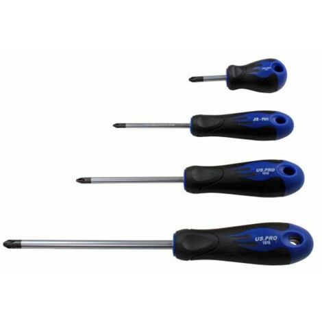 US PRO JIS Screwdriver Set 4pc Japanese Industry Standard PH1 PH2 PH3 1616