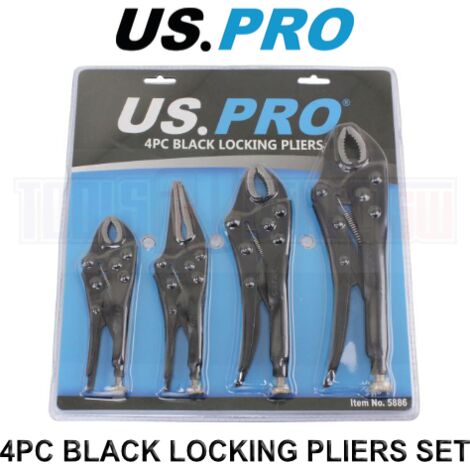 US PRO Locking Pliers 4PC Long Nose Set Vice Adjustable Lock Mole Grips 5886